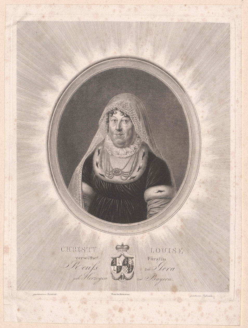 Vévodkyně bavorská Louise (tisk) od Artist Unknown