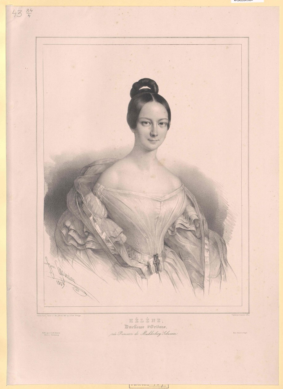 Meklenbursko-Schwerinská vévodkyně Helena od Artist Unknown