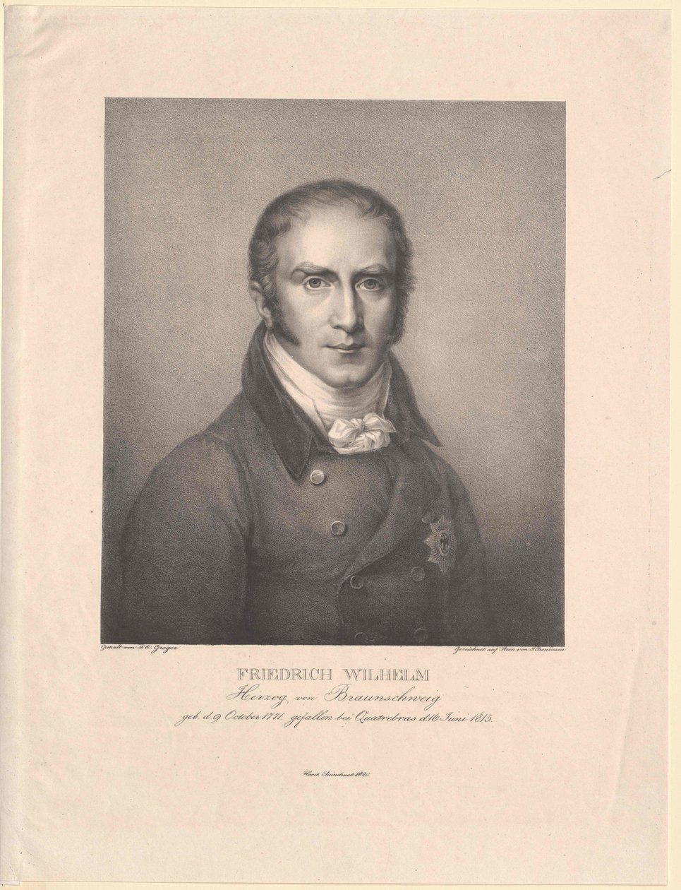 Vévoda brunšvicko-elský Friedrich Wilhelm od Artist Unknown