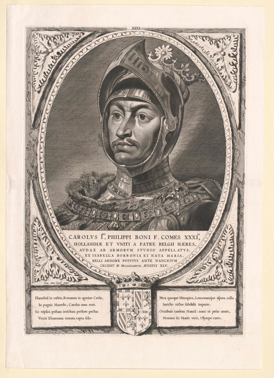 Burgundský vévoda Karel Smělý (tisk) od Artist Unknown