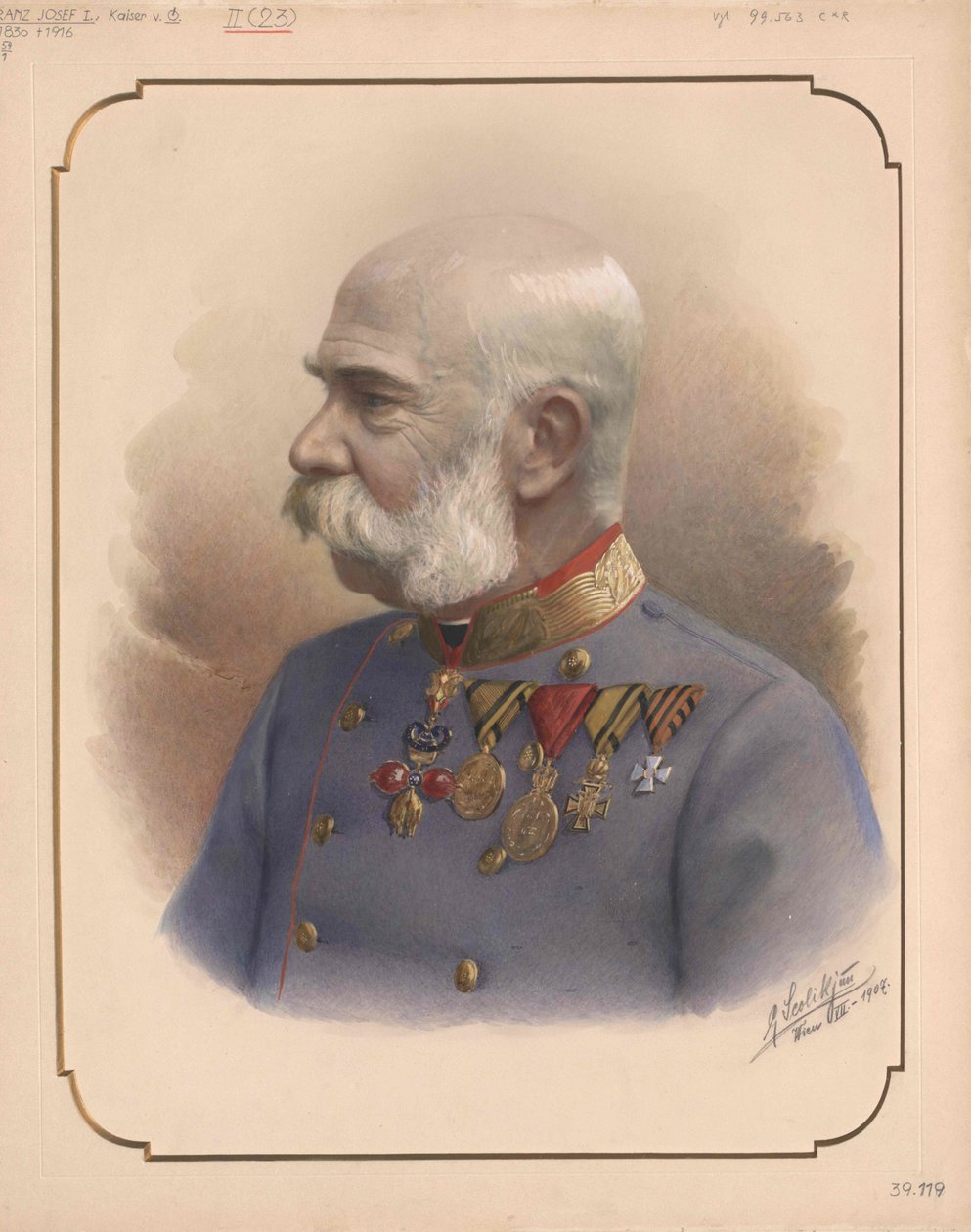 Rakouský císař František Josef I. (tisk) od Artist Unknown