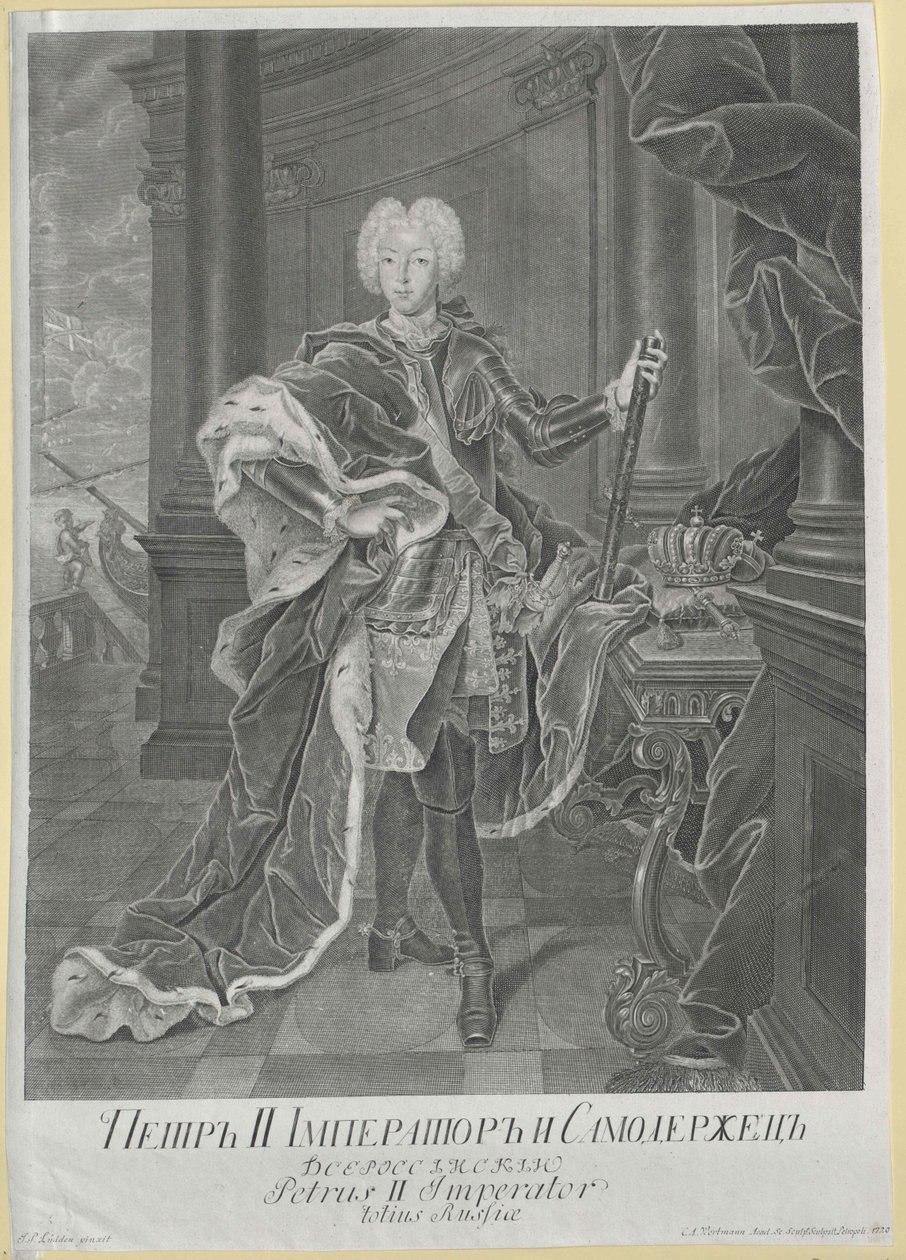 Ruský císař Petr II. od Artist Unknown