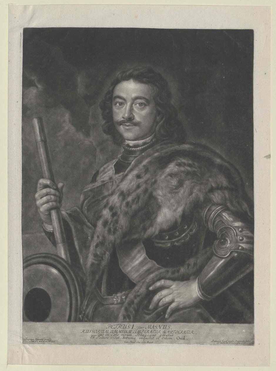 Ruský císař Petr I. Veliký od Artist Unknown