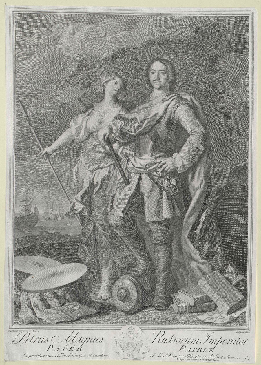 Ruský císař Petr I. Veliký od Artist Unknown