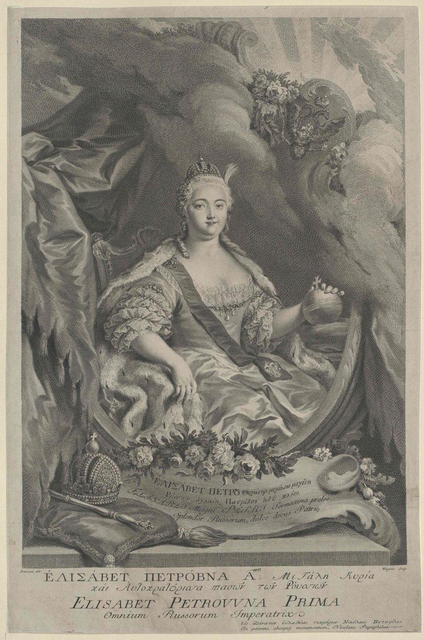 Ruská císařovna Alžběta od Artist Unknown