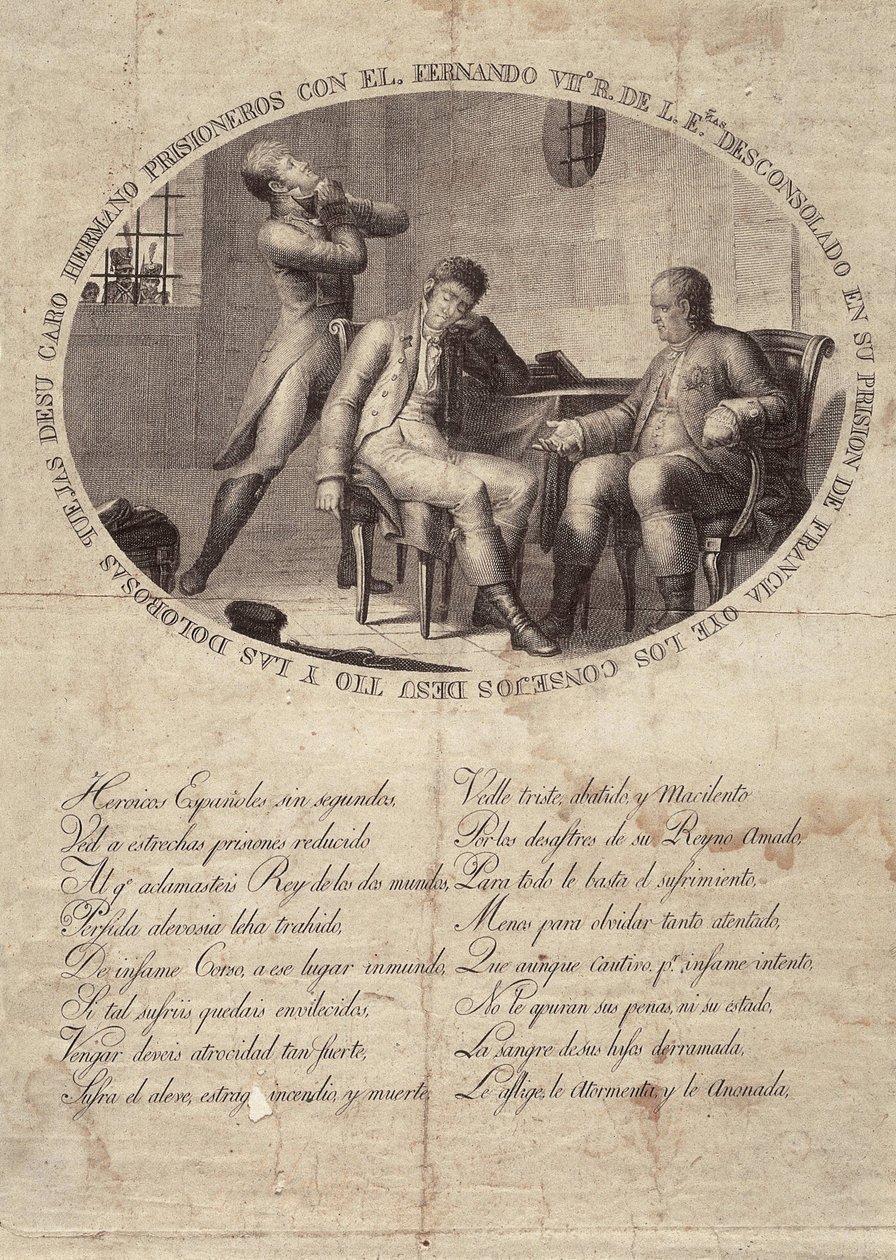 FERDINAND VII. španělský (1784-1833). Španělský král (1808-1833). Zajetí Fernanda VII. ve Francii. Lept. ŠPANĚLSKO. ANDALUSIE. CADIZ. San Fernando. Městské historické muzeum od Artist Unknown
