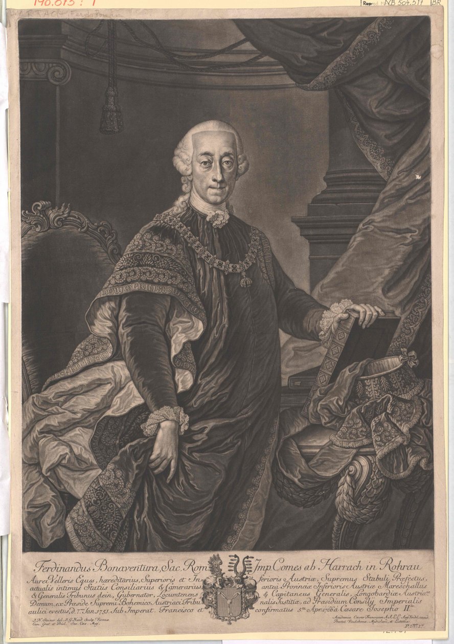 Ferdinand Bonaventura hrabě von Harrach od Artist Unknown