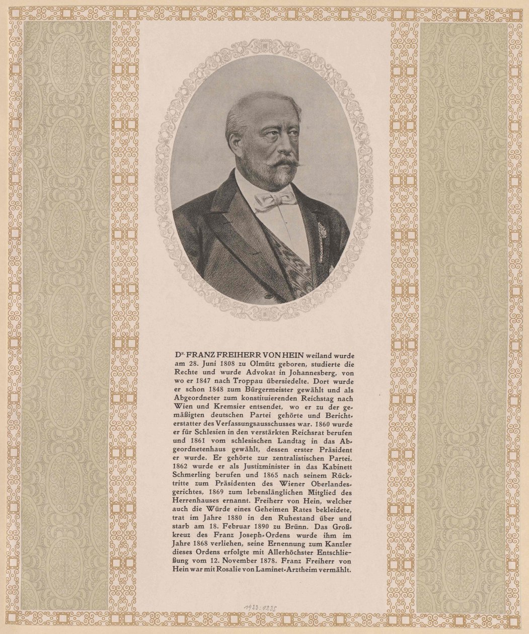 Franz Baron Hein (tisk) od Artist Unknown