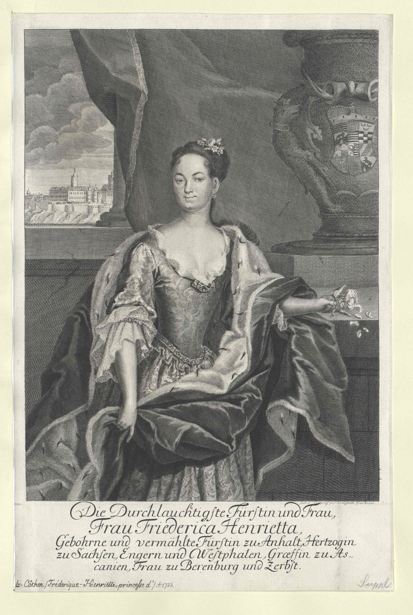 Friederike Henriette princezna Anhalt-Bernburg od Artist Unknown