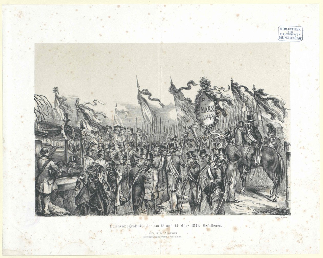 Pohřeb 13. a 14. března 1848 osoby zabité v boji od Artist Unknown