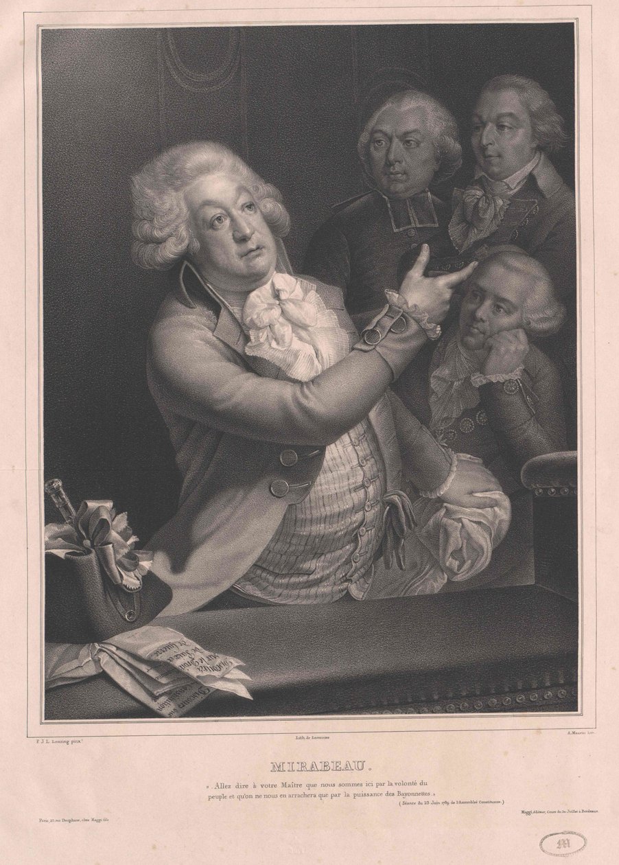 Honore Riquetti hrabě de Mirabeau od Artist Unknown