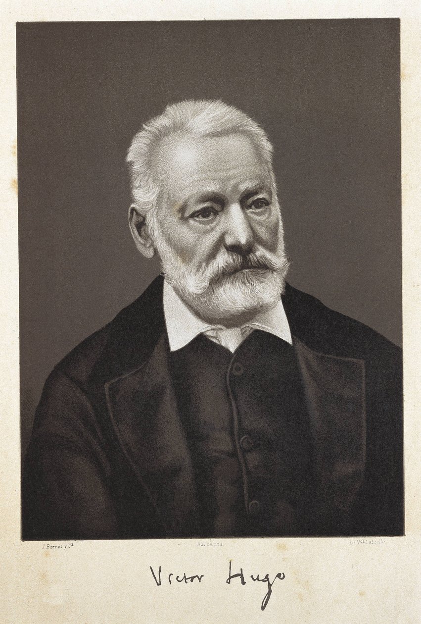Hugo, Victor (1802-1885). Francouzský romantický spisovatel. Litografie od Artist Unknown