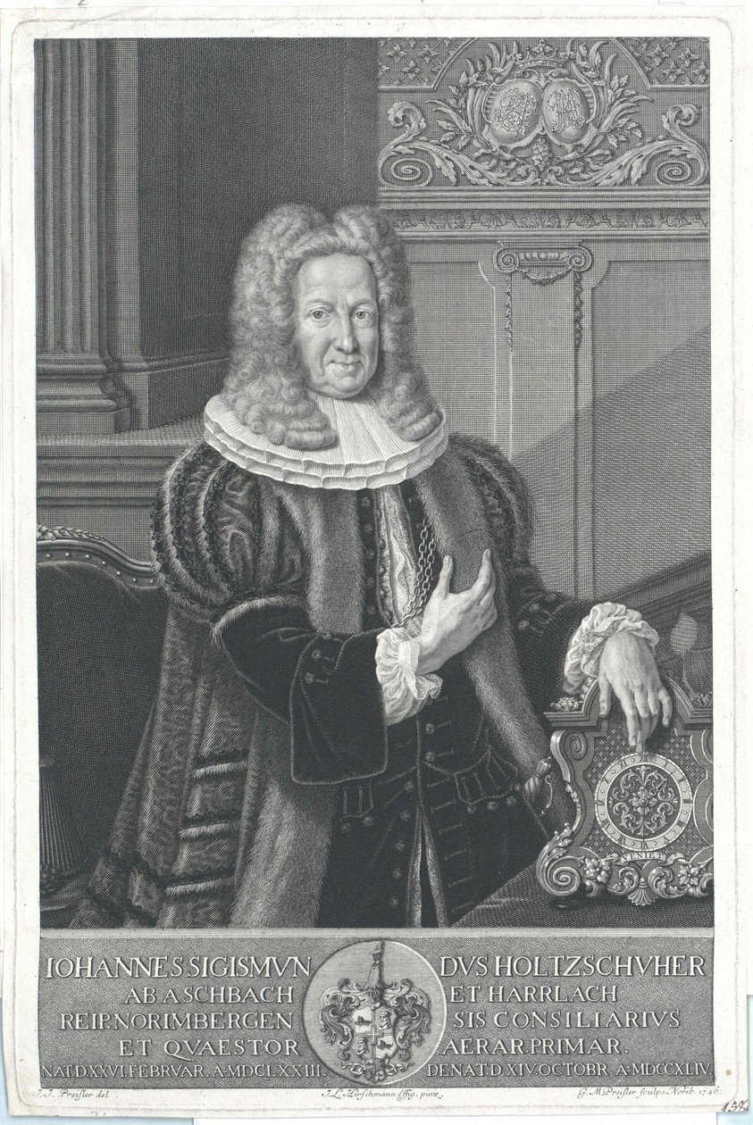 Johann Sigismund Holzschuher z Aspachu a Harrlachu od Artist Unknown