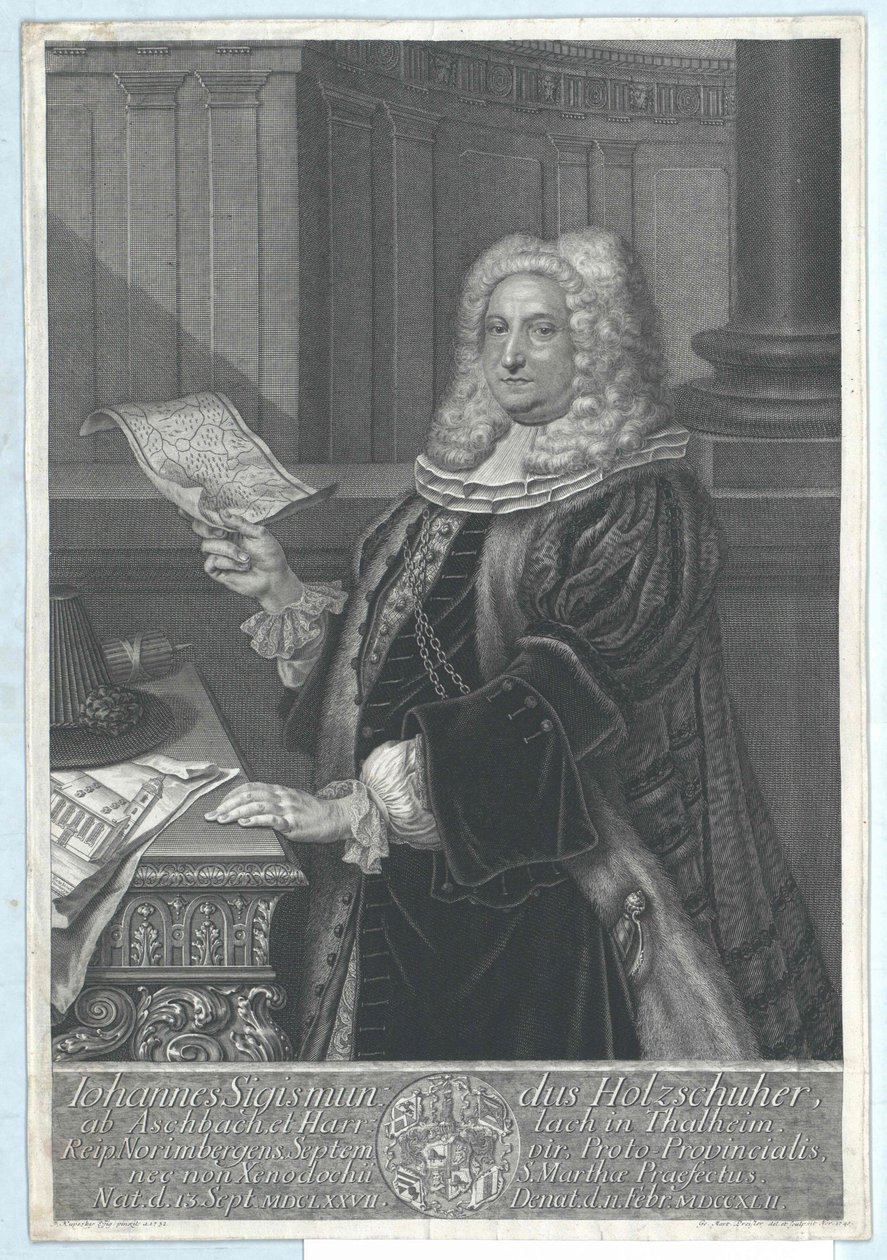 Johann Sigismund Holzschuher von Aspach a Harrlach na Thalheimu od Artist Unknown