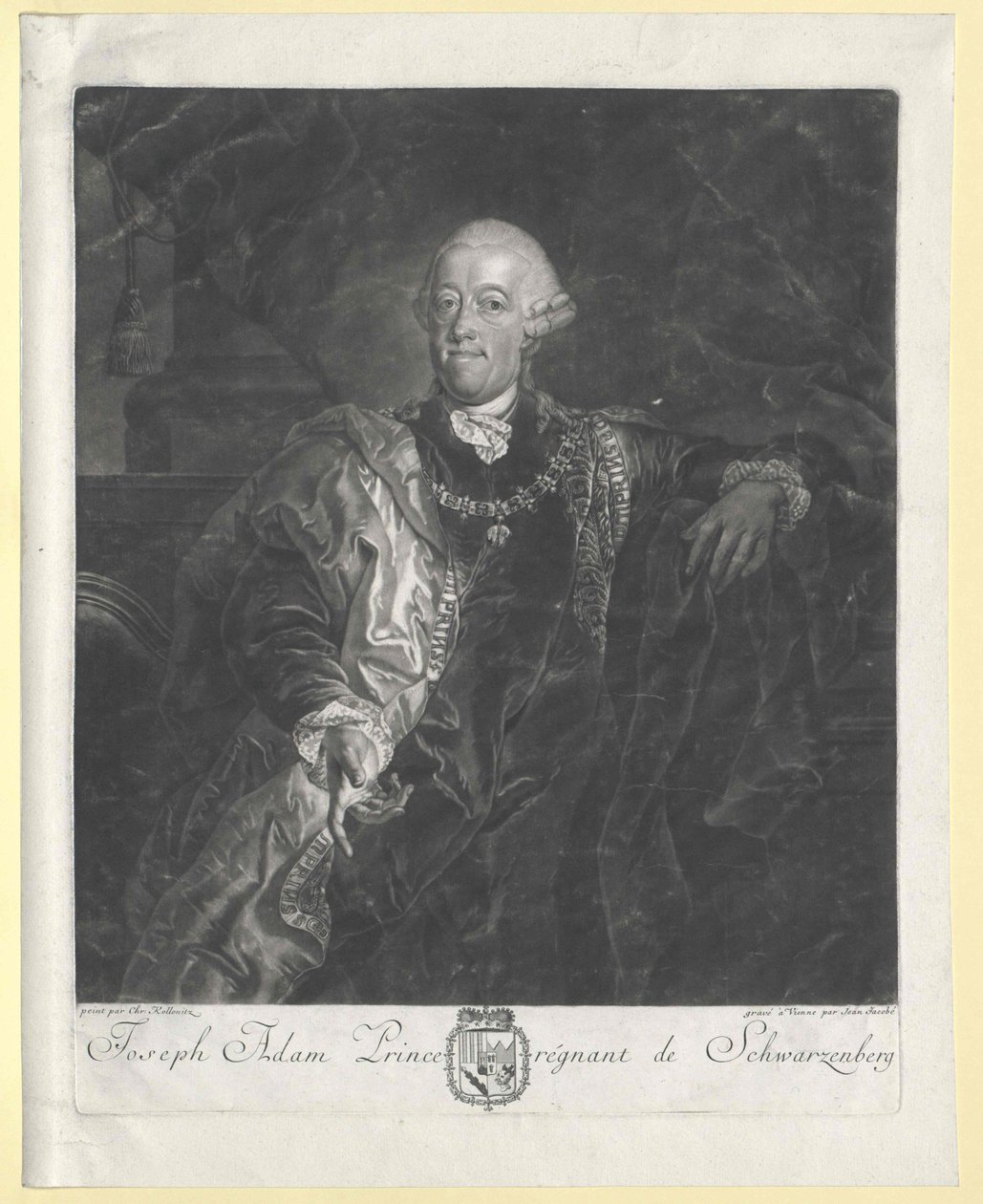 Joseph Adam Johann Nepomuk hrabě von Schwarzenberg (vrchol) od Artist Unknown