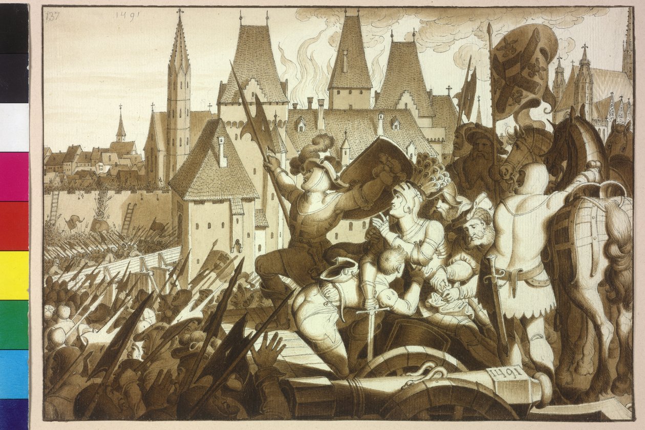 Král Maxmilián I. znovu dobývá Vídeň a hrad svých předků od Artist Unknown