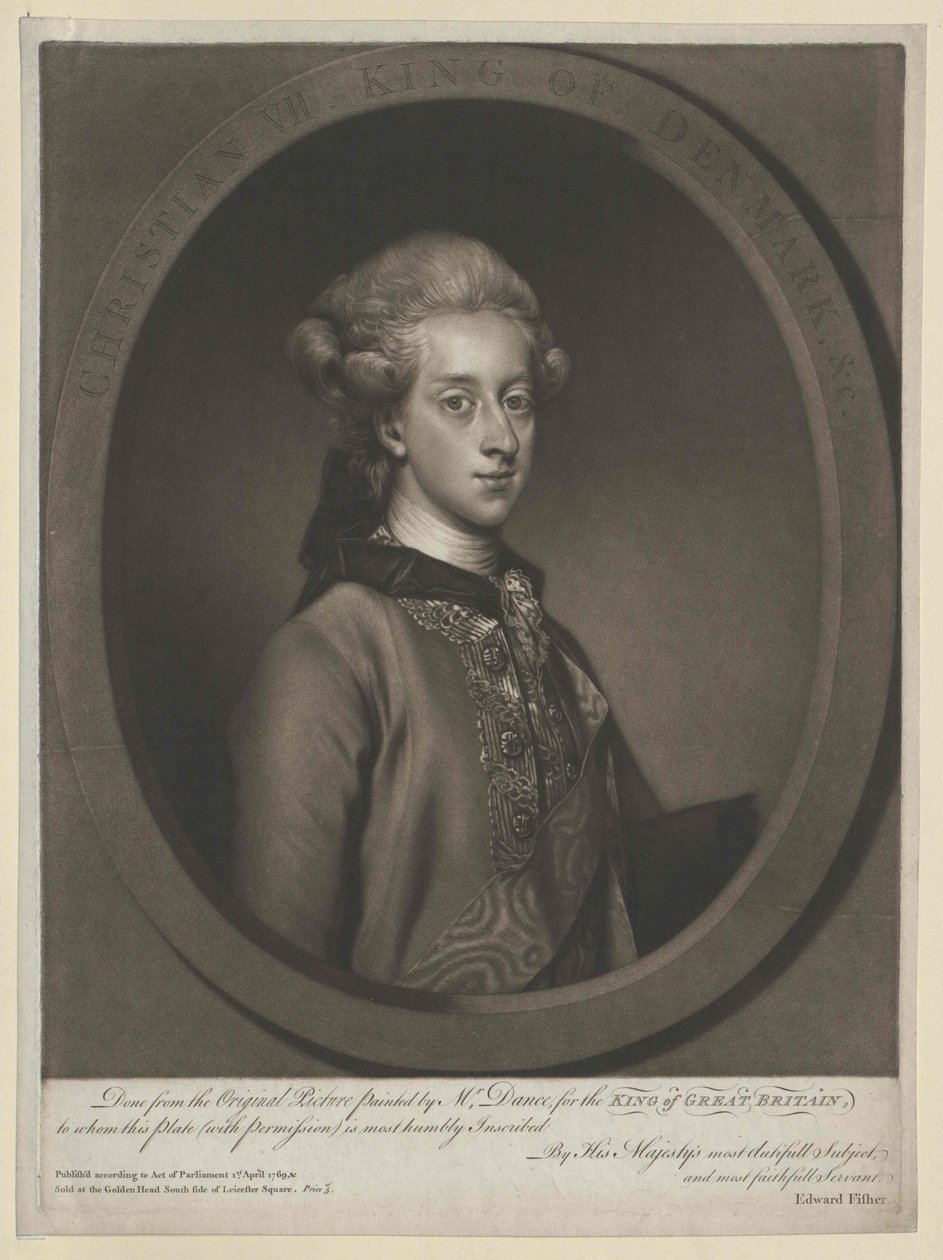 Dánský král Kristián VII. od Artist Unknown