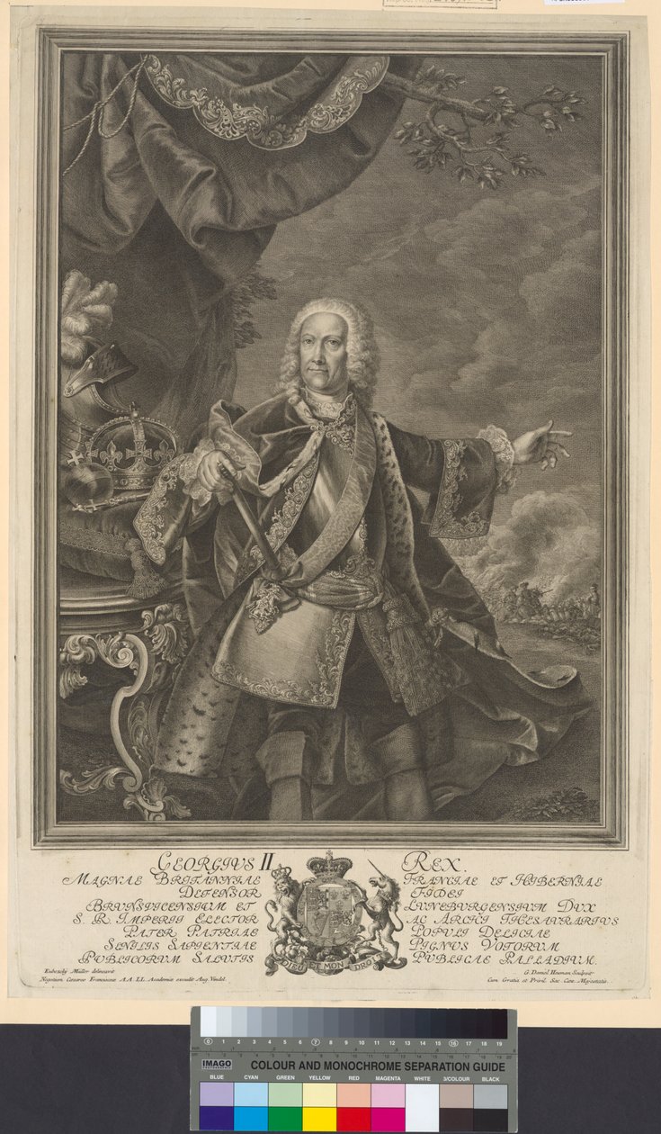 Anglický král, hannoverský kurfiřt Jiří II. od Artist Unknown