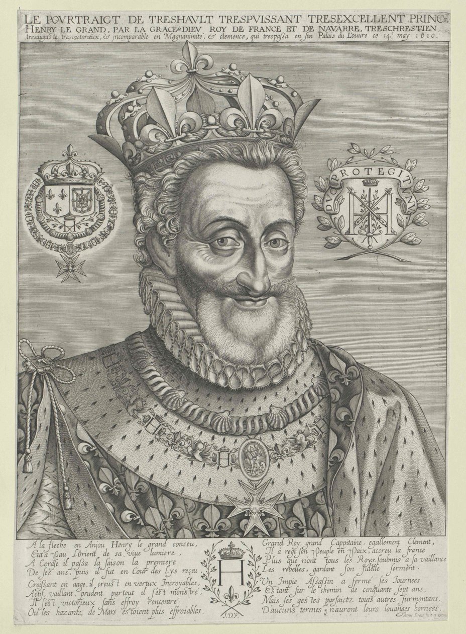 Francouzský král Jindřich IV. od Artist Unknown