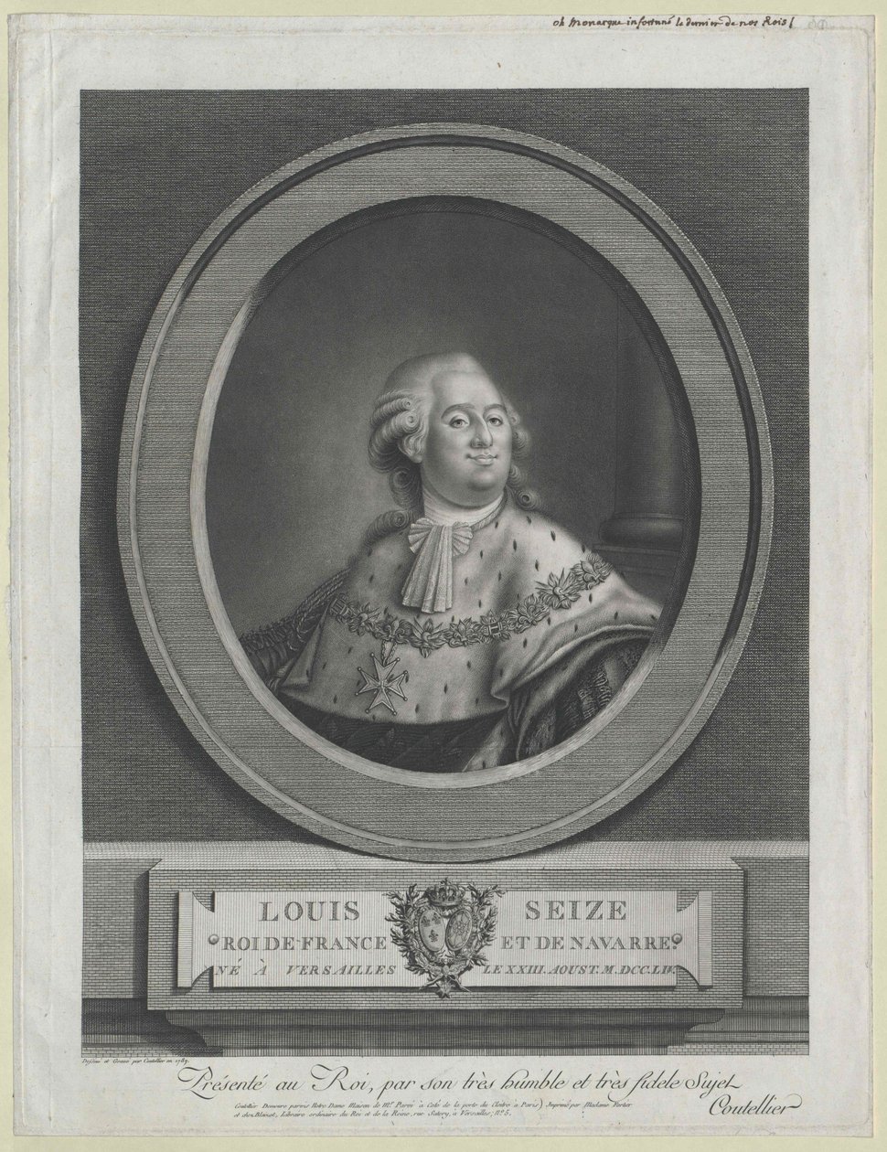 Francouzský král Ludvík XVI. od Artist Unknown