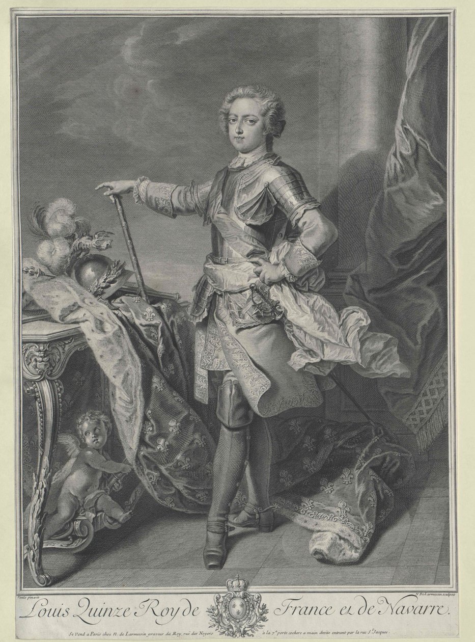 Francouzský král Ludvík XV. od Artist Unknown