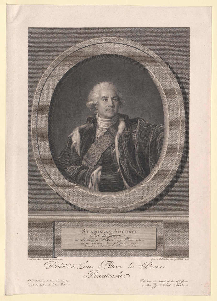 Polský král Stanislav II August od Artist Unknown