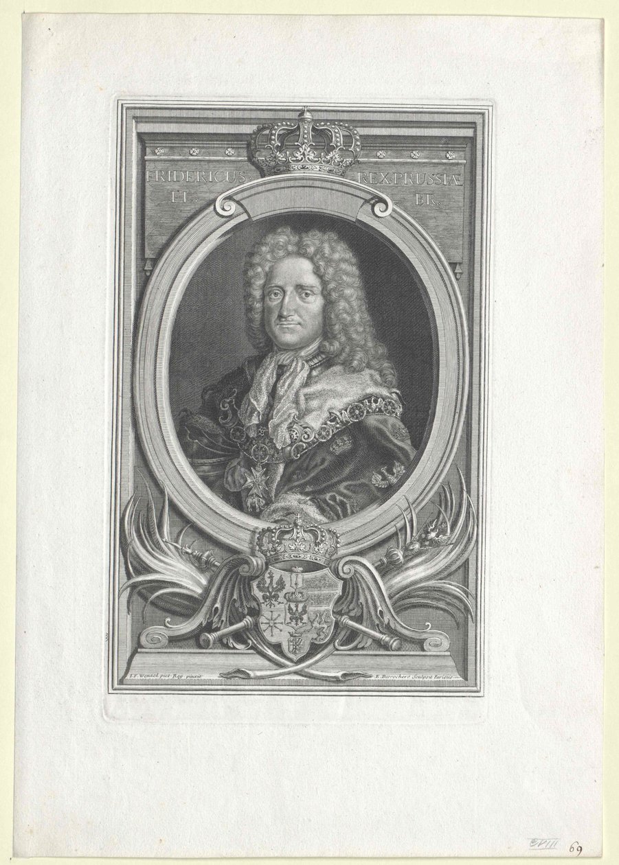 Pruský král Fridrich I. od Artist Unknown