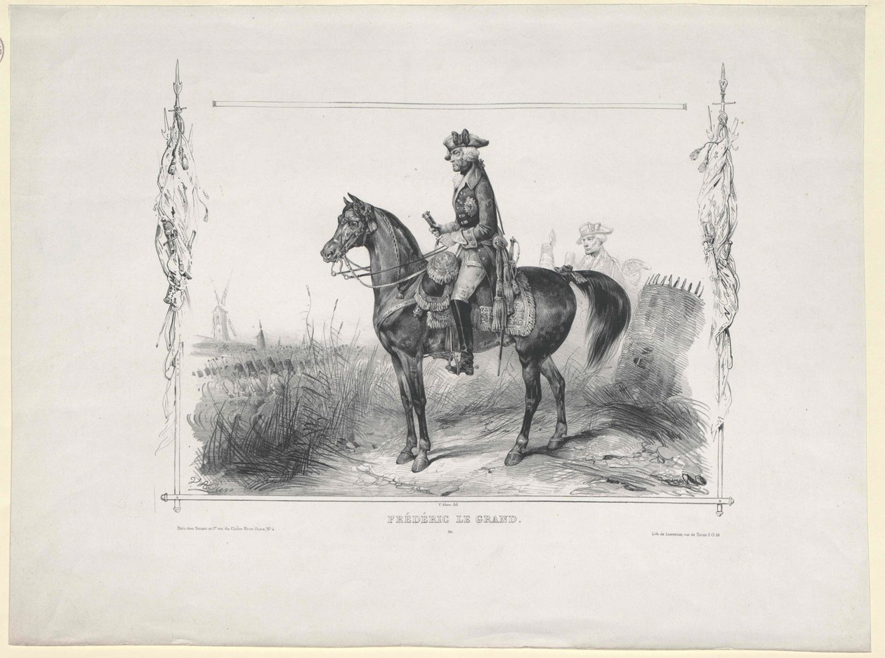 Pruský král Fridrich II. od Artist Unknown