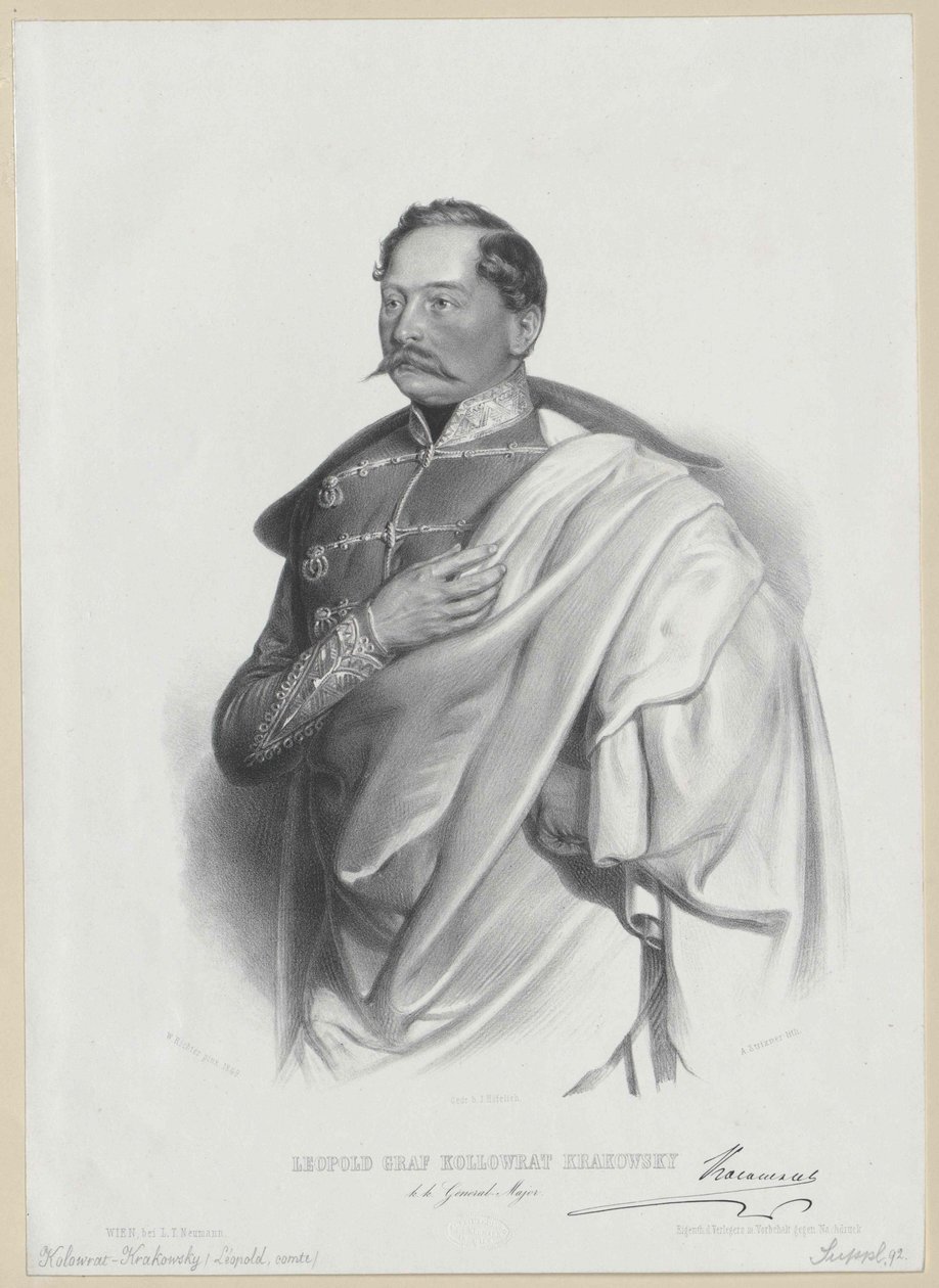 Leopold hrabě Kolovrat Kraków od Artist Unknown