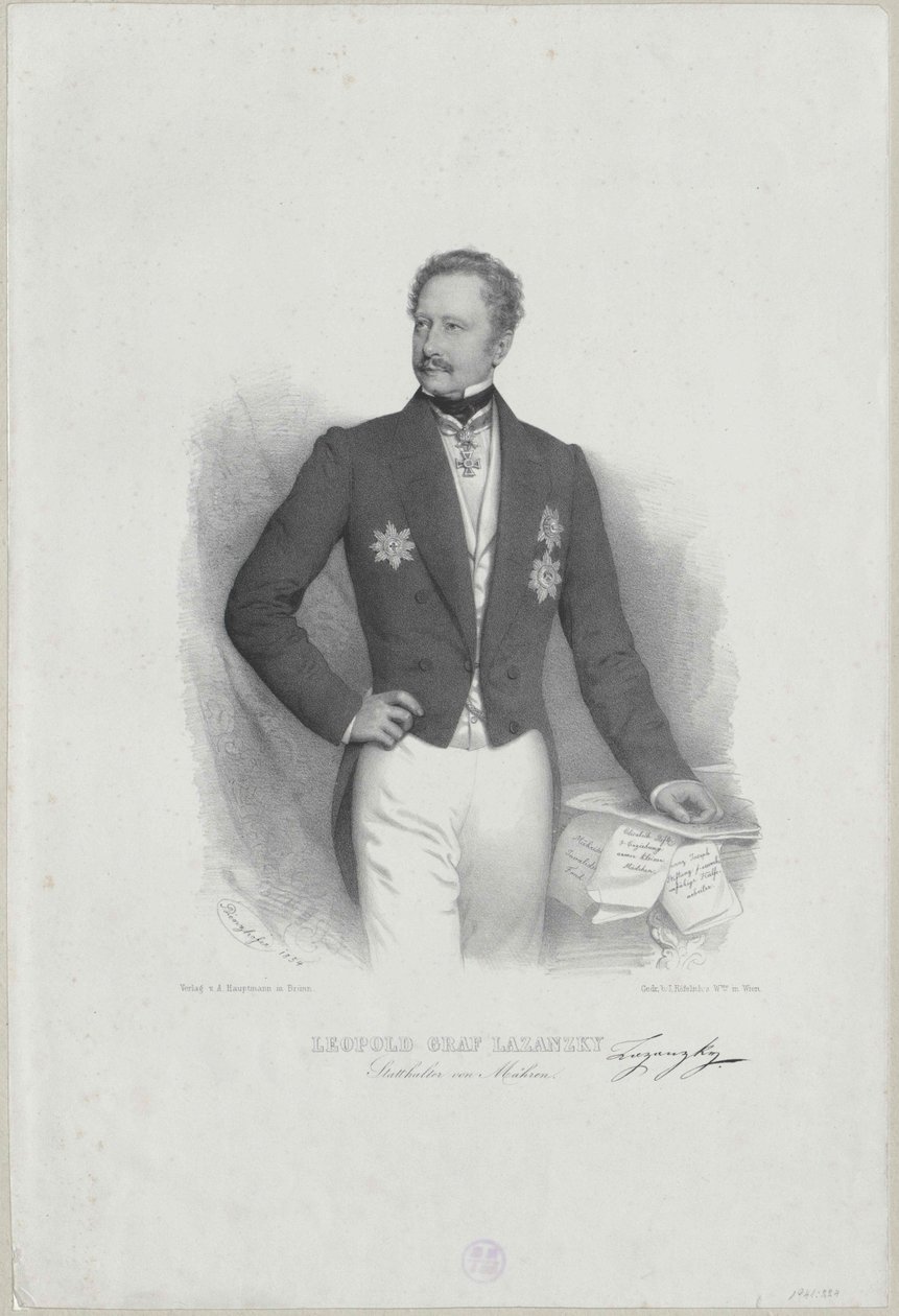 Leopold hrabě Lazansky od Artist Unknown