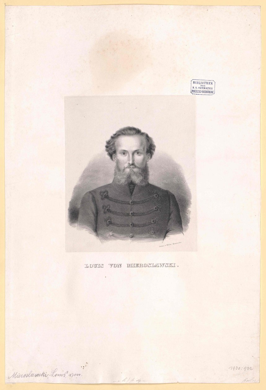 Louis de Mieroslawski od Artist Unknown