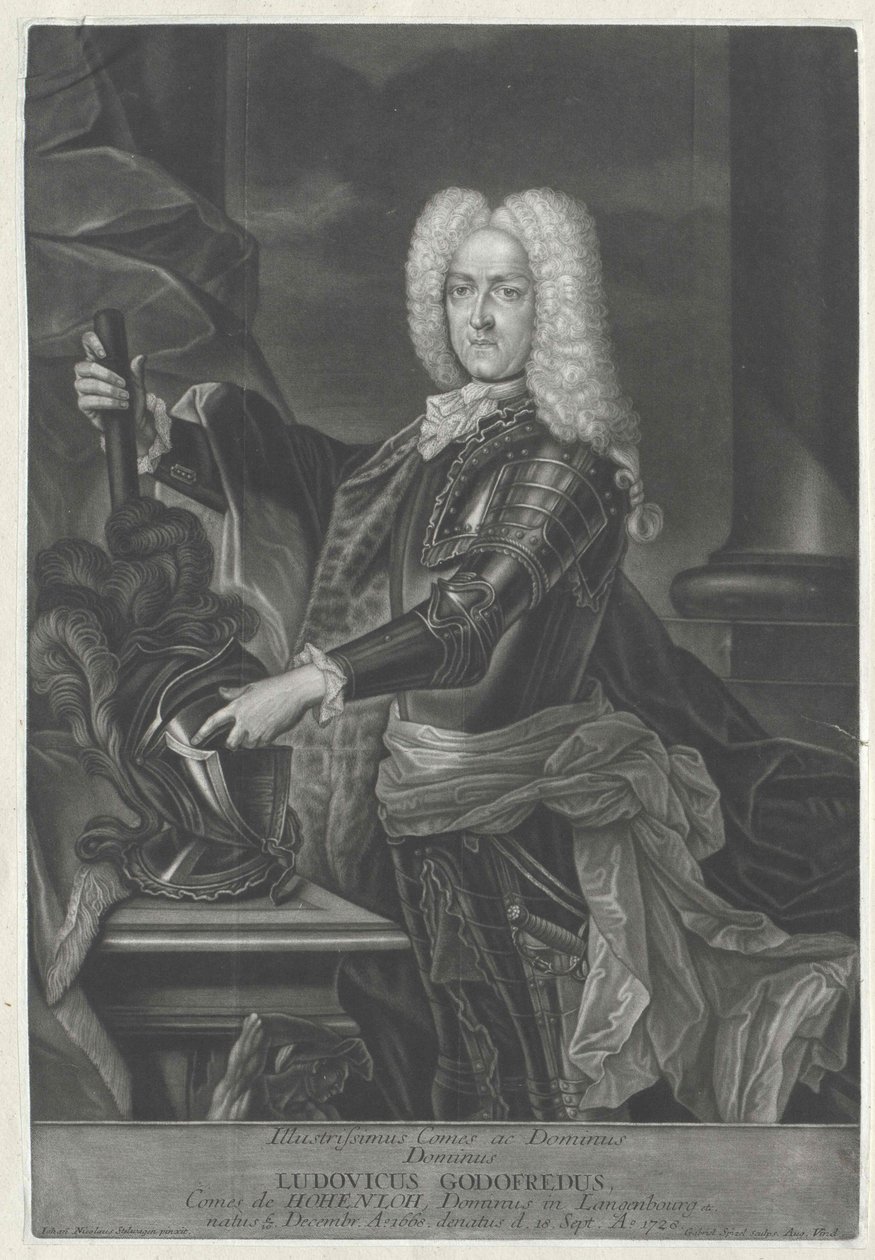 Ludwig Gottfried hrabě Hohenlohe-Waldenburg-Pfedelbach od Artist Unknown