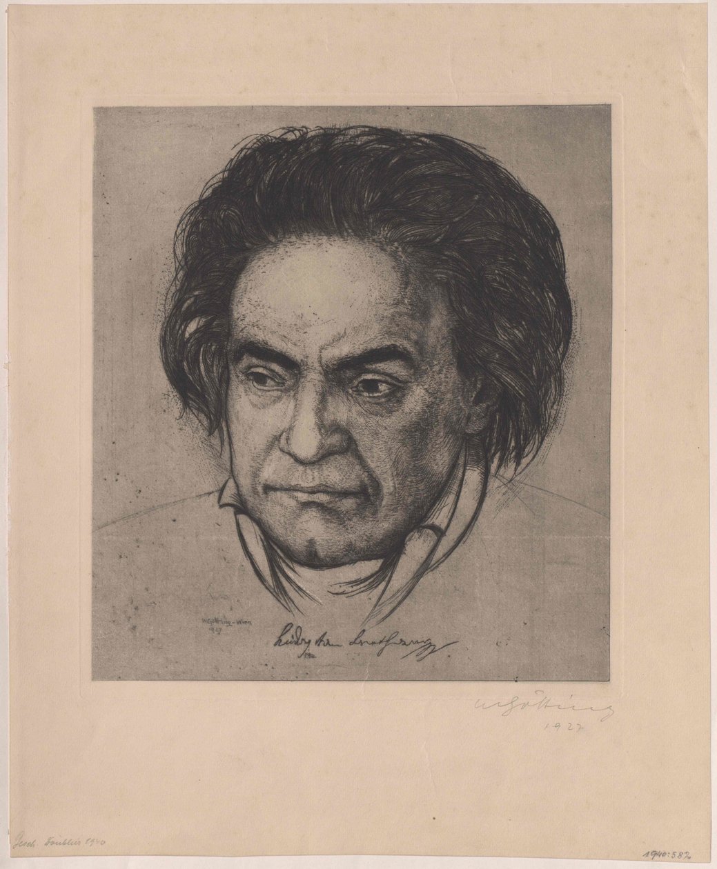 Ludwig van Beethoven (tisk) od Artist Unknown