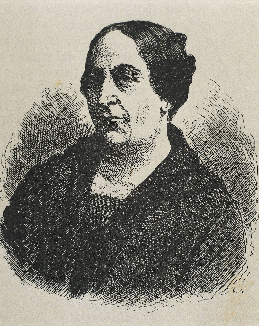 MARIN DEL SOLAR, Mercedes (1804-1866). Chilská spisovatelka. Rytina. od Artist Unknown