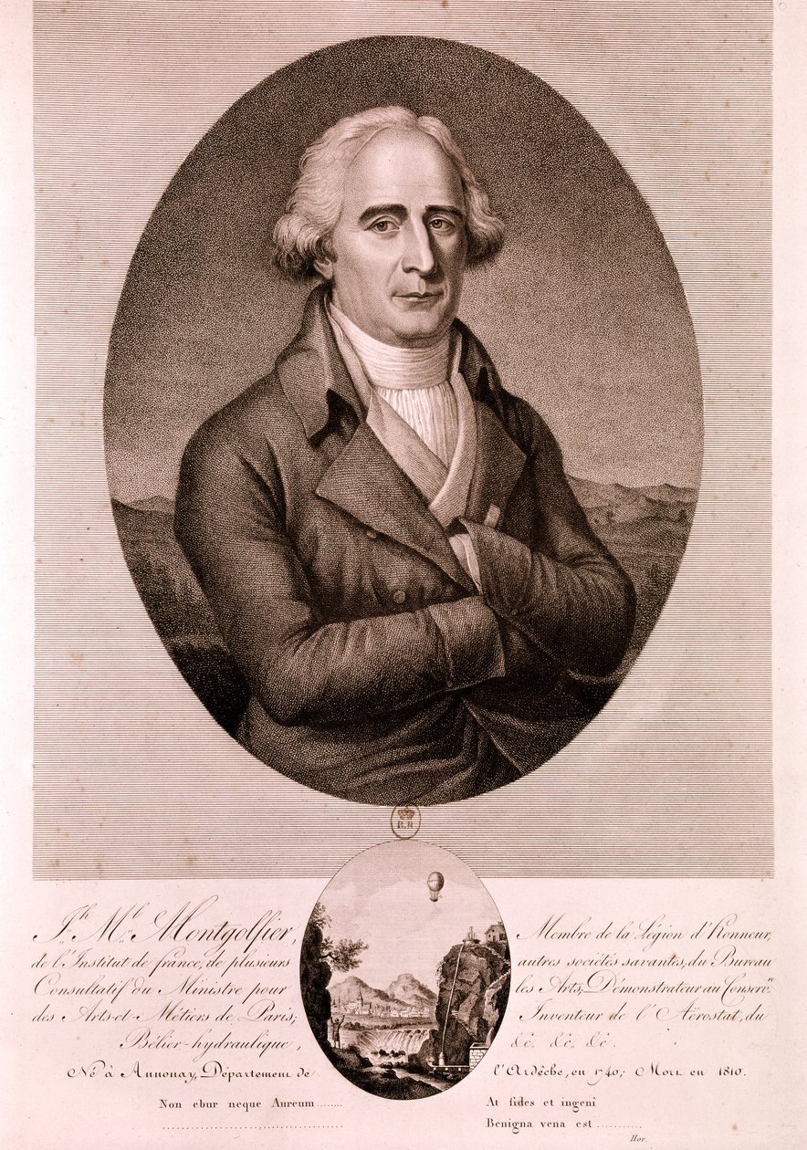 MONTGOLFIER Joseph Michel, průkopník letectví (lept) od Artist Unknown
