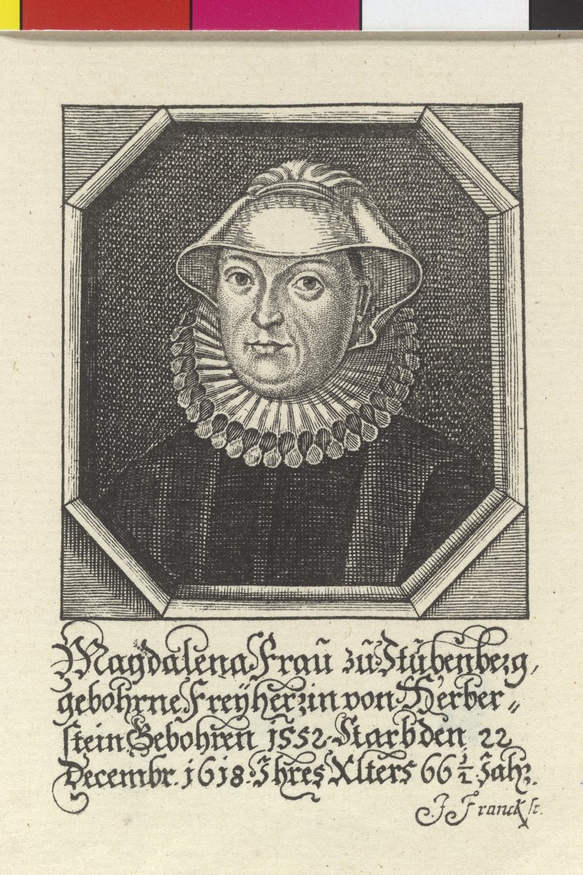 Magdaléna baronka Herbersteinová od Artist Unknown