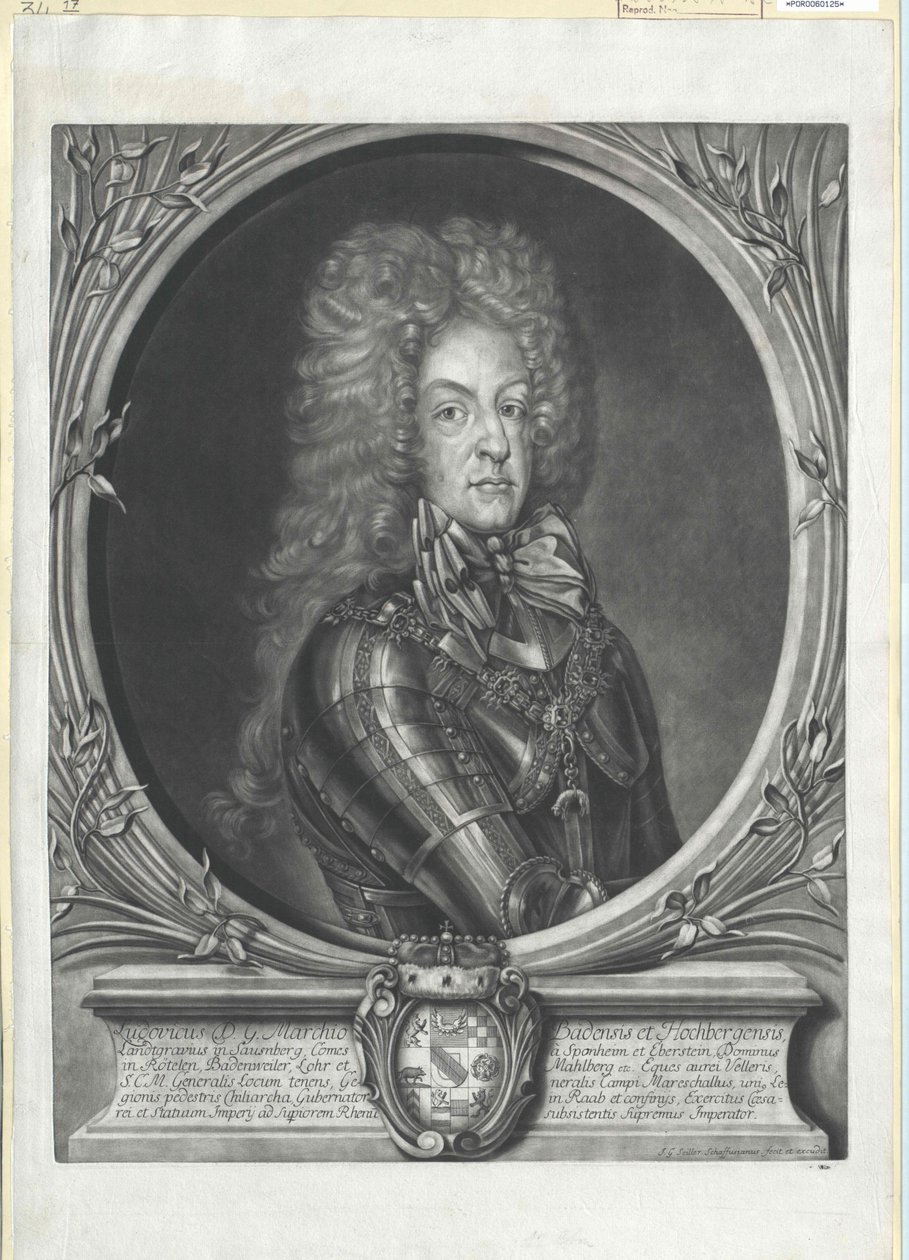markrabě bádensko-bádenský Ludvík Vilém od Artist Unknown