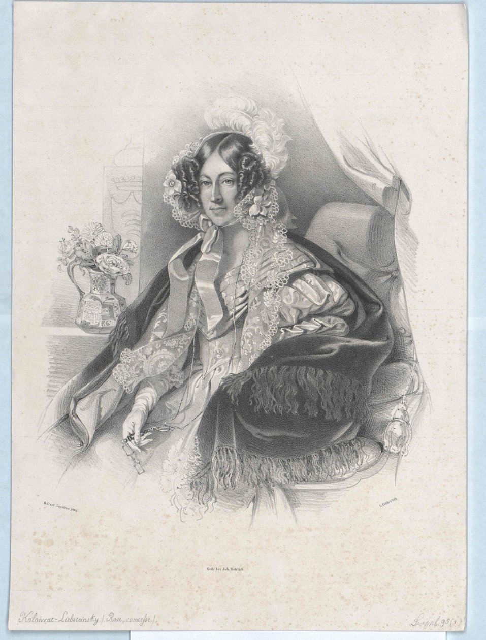 Maria Rosa hraběnka Kinská von Wchinitz a Tettau od Artist Unknown