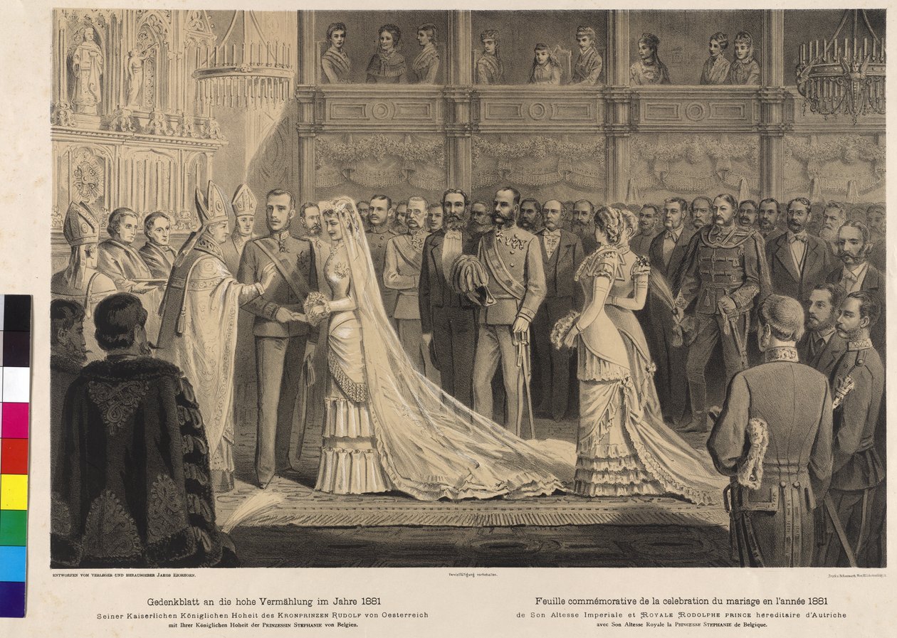 Svatební obřad korunního prince Rudolfa s belgickou princeznou Stephanií od Artist Unknown