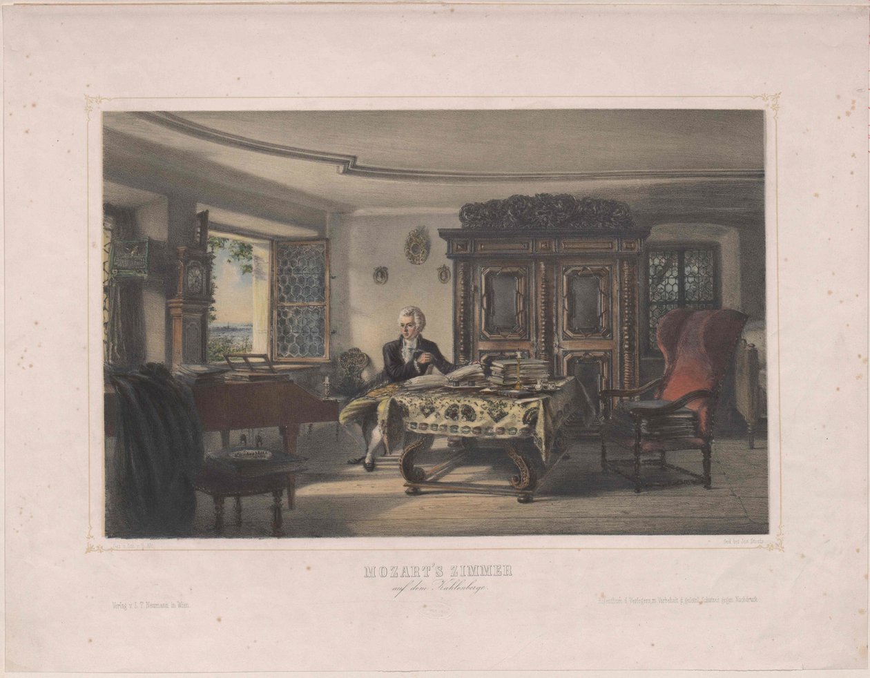 Mozart při komponování od Artist Unknown