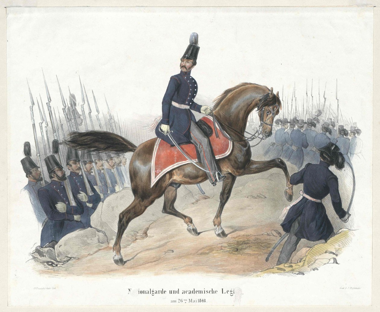 Národní garda a kolegiátní legie 26. května 1848 od Artist Unknown