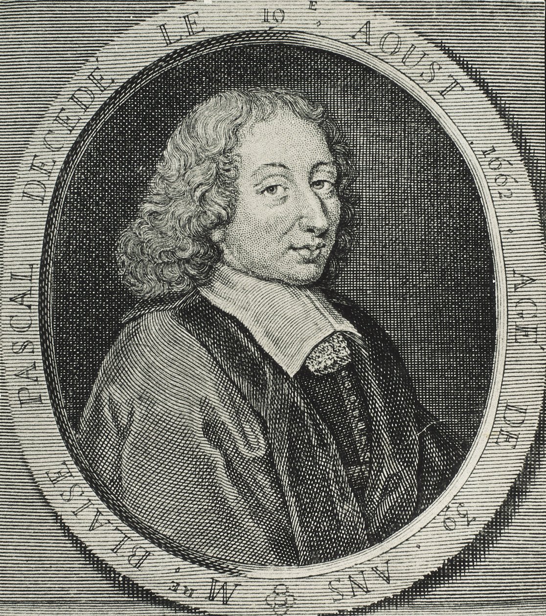 PASCAL, Blaise (1623-1662). Francouzský matematik, fyzik a filozof. Rytina od Artist Unknown