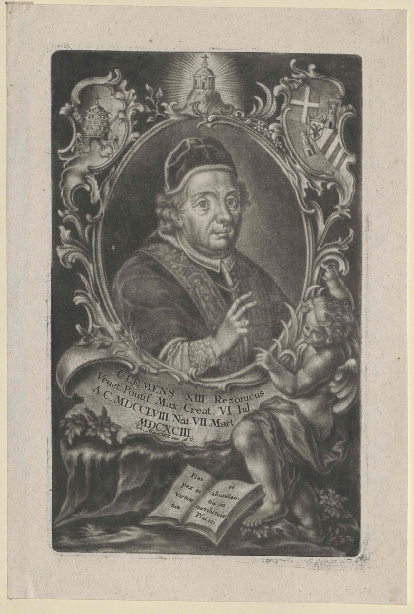 Papež Klement XIII (tisk) od Artist Unknown