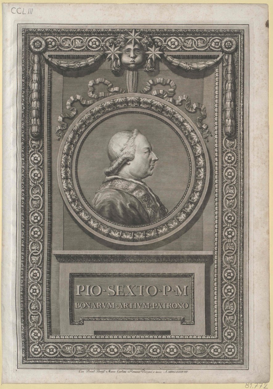 Papež Pius VI (tisk) od Artist Unknown