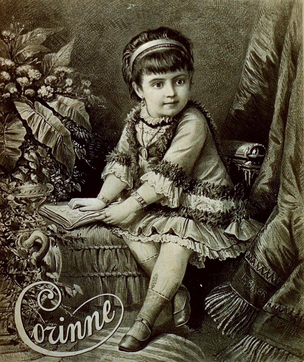 Portrét Corinne, dětské herečky od Artist Unknown