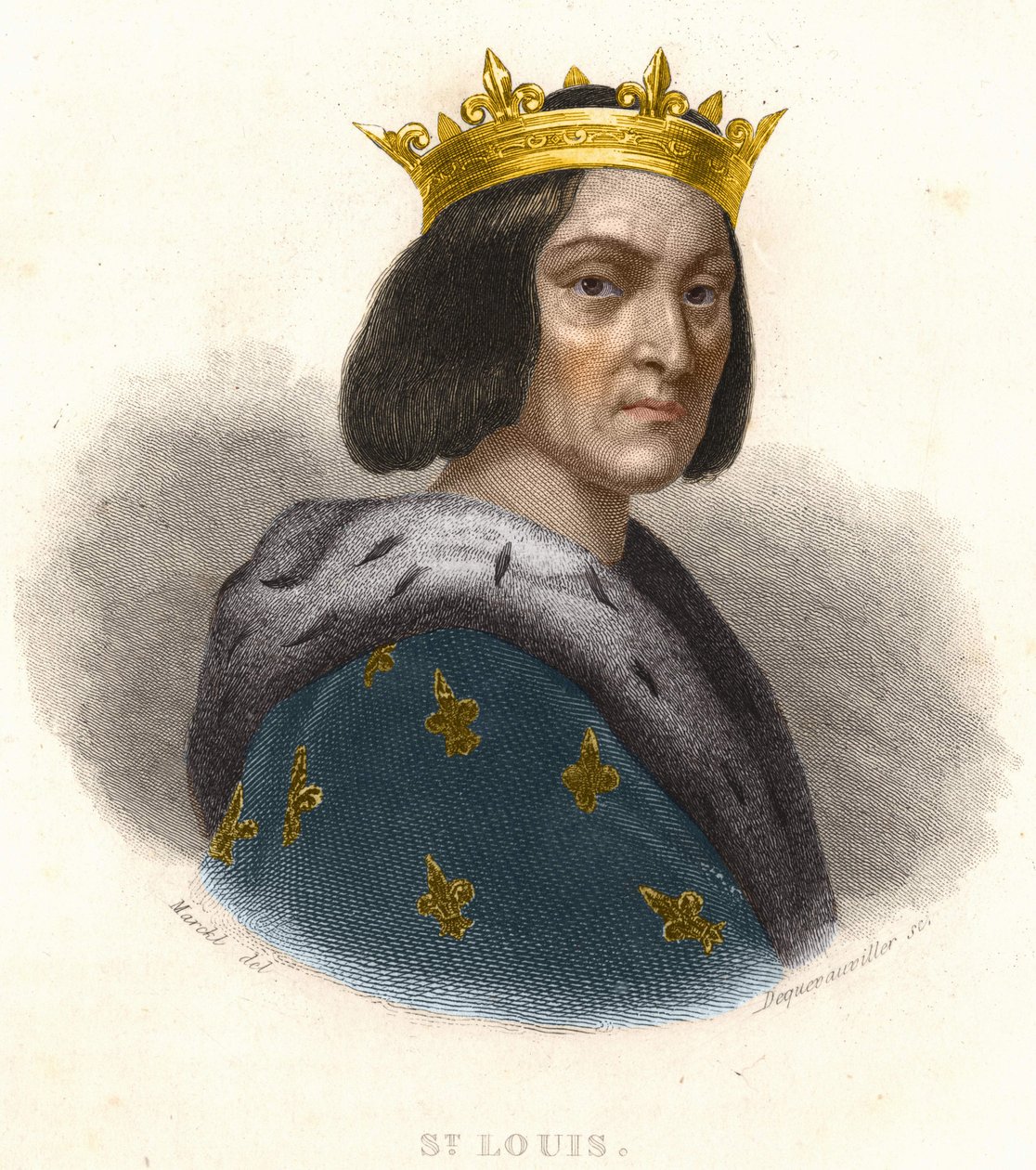 Portrét Ludvíka IX. nebo svatého Ludvíka (1214 - 1270), francouzského krále od Artist Unknown