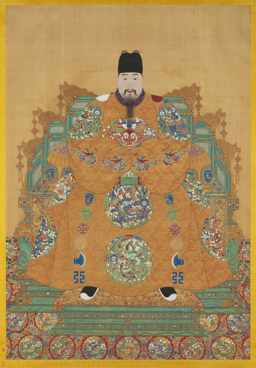 Portrét Zhu Youyuana (1476-1519) (závěsný svitek, tuš a barvy na hedvábí) od Artist Unknown