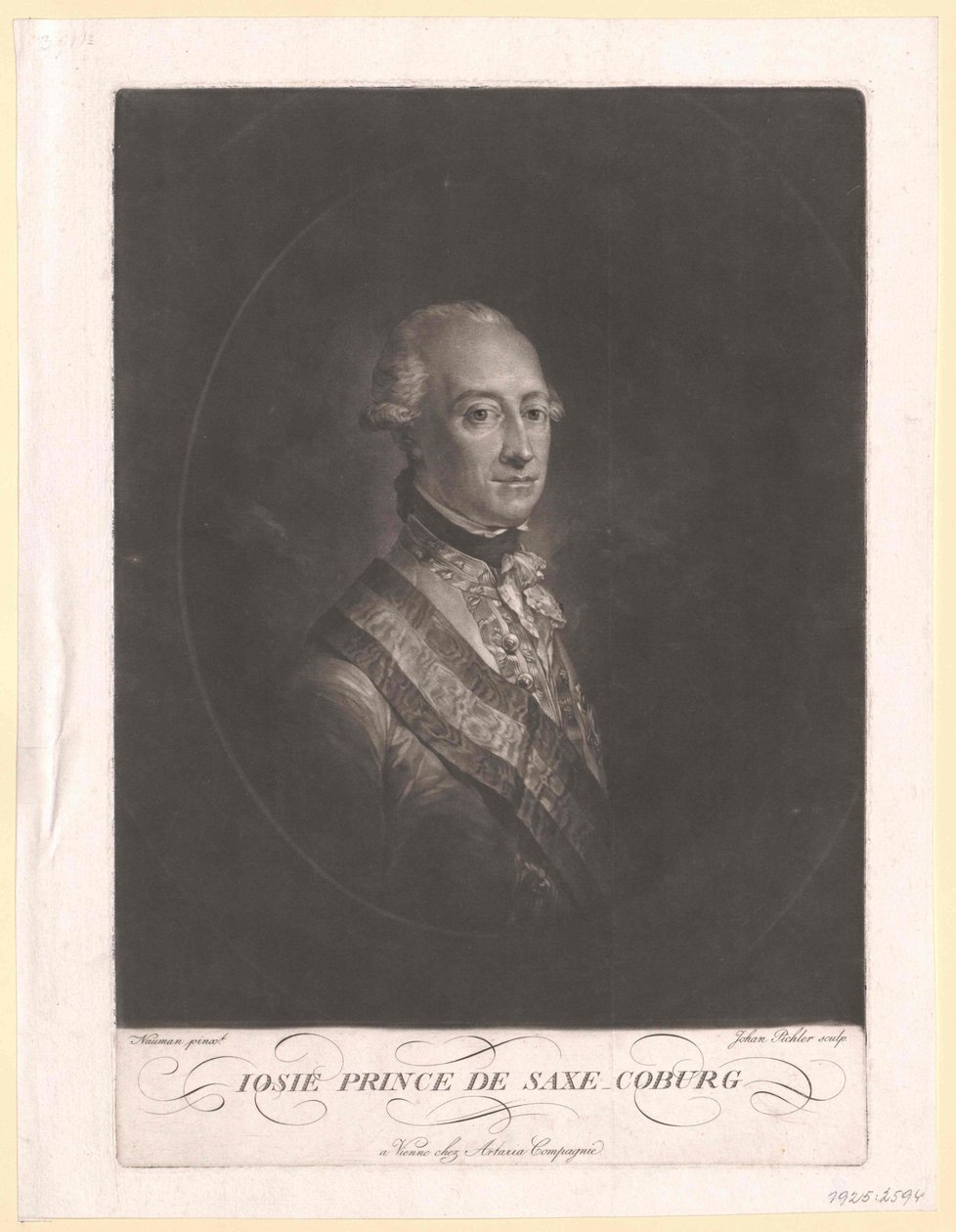 Saský kníže Coburg-Saalfeld Frederic Josiah od Artist Unknown