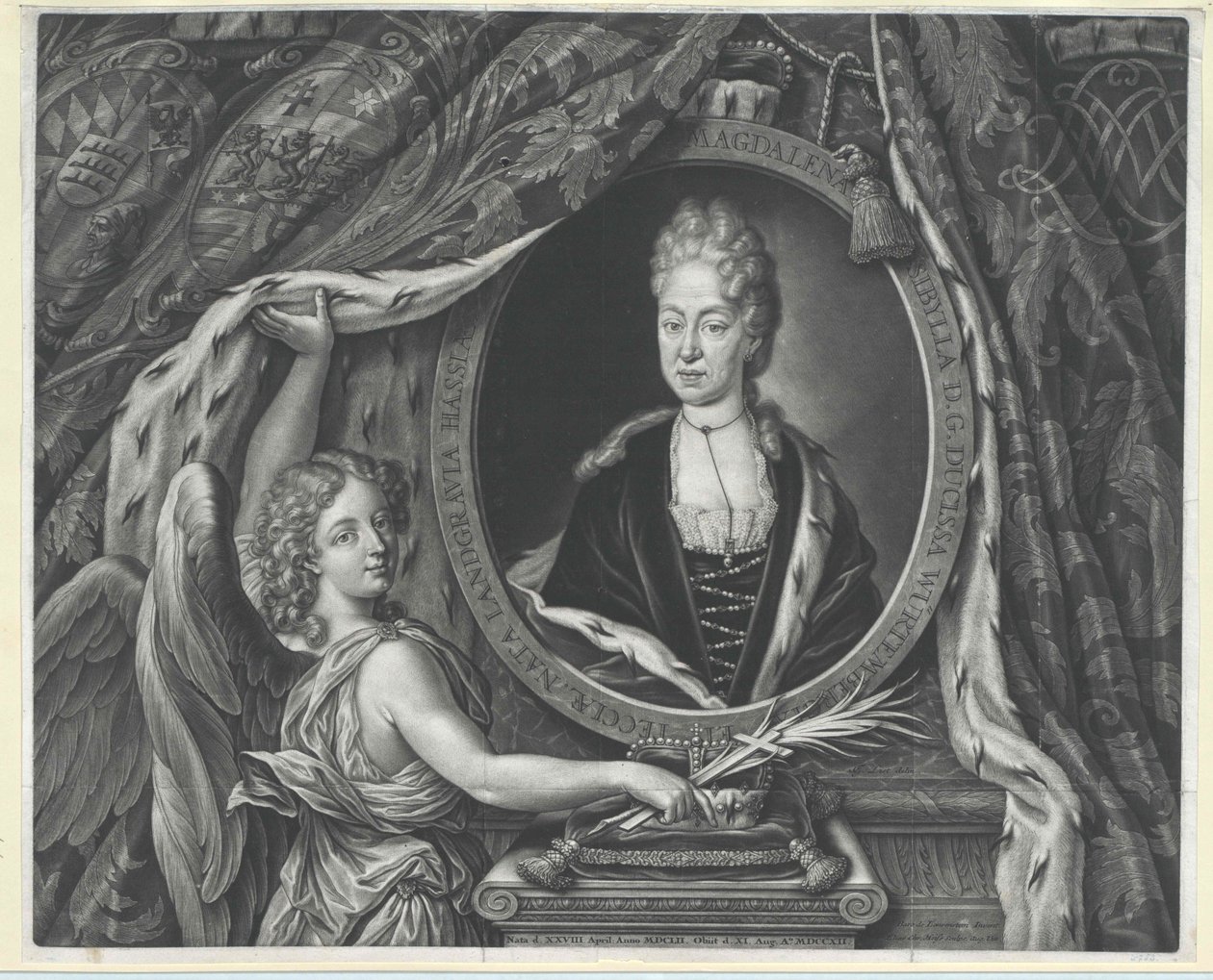 Hesensko-darmstadtská princezna Magdaléna Sibyla od Artist Unknown
