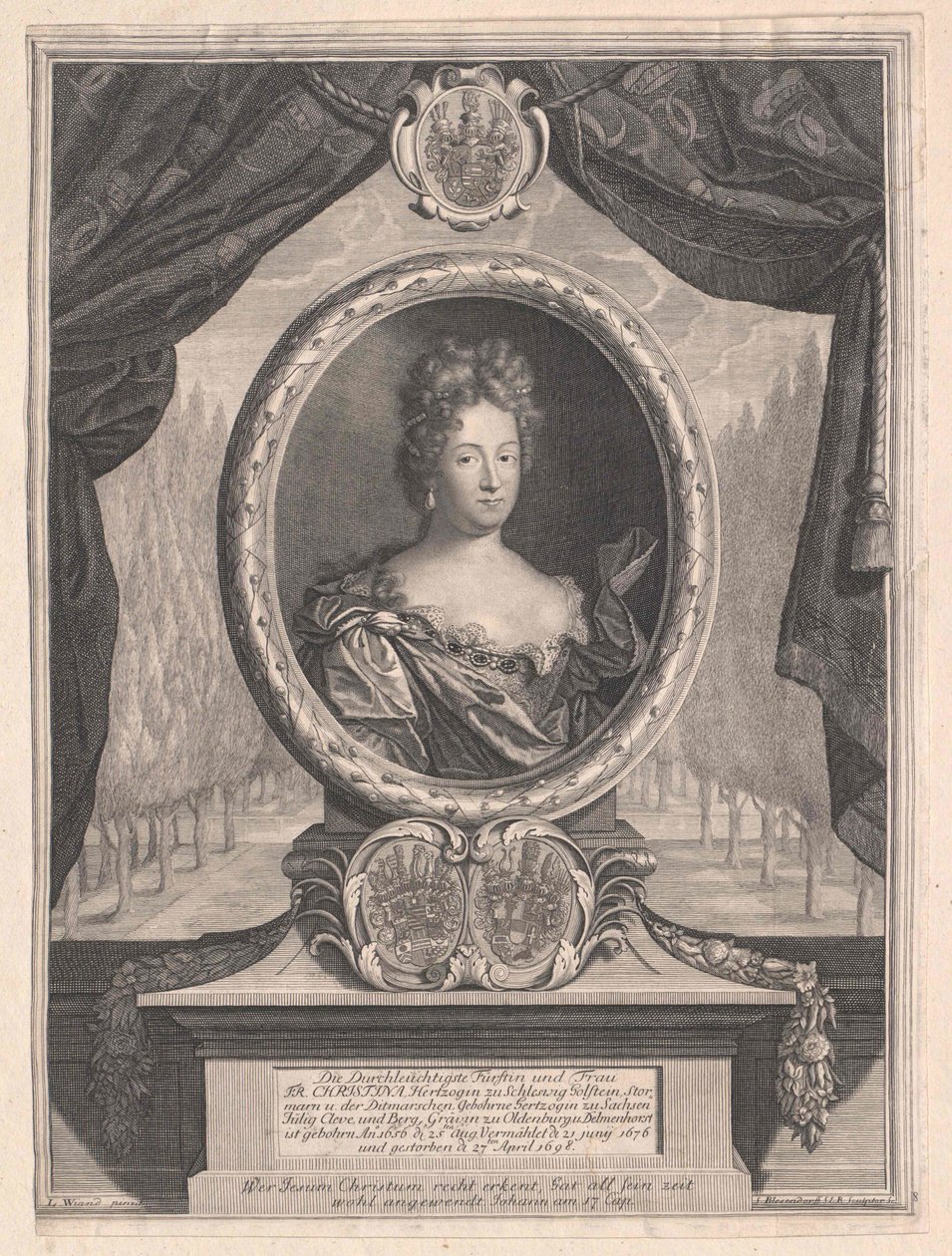 Princezna sasko-weissenfelská Christine od Artist Unknown